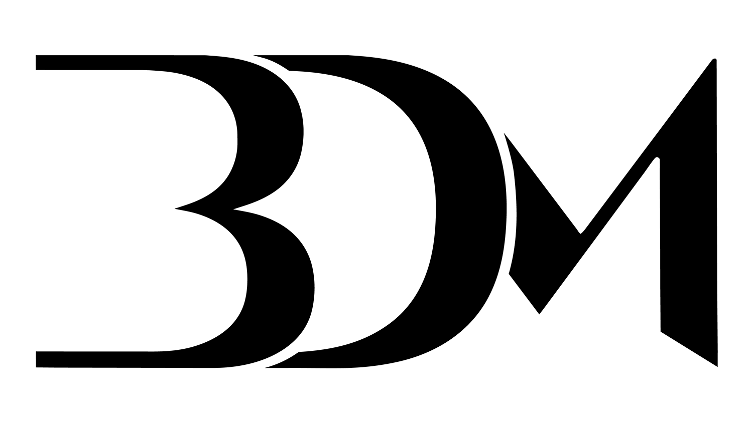 BDM logo mark — Variant 3: Mirrored Cascade